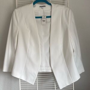 Express cropped white blazer